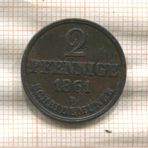 2 пфеннига. Ганновер 1861г