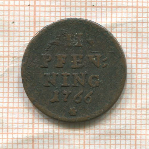 2 пфеннинга. Бавария 1766г