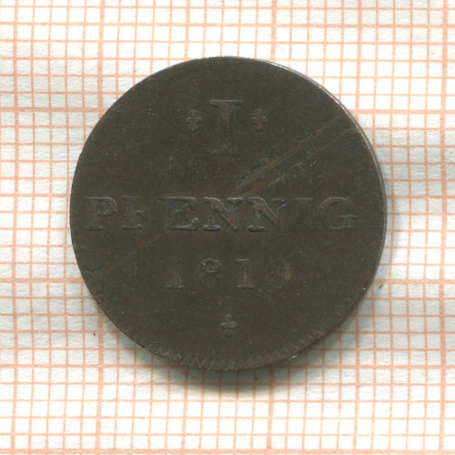 1 пфенниг. Франкфурт 1819г