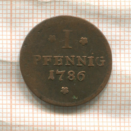1 пфенниг. Франкфурт 1786г