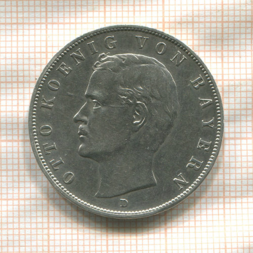 3 марки. Бавария 1908г