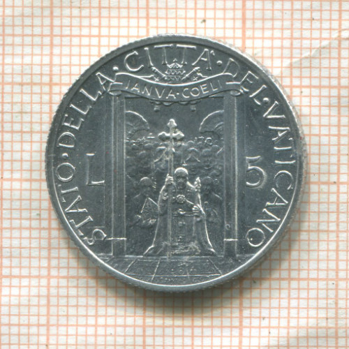 5 лир. Ватикан 1950г