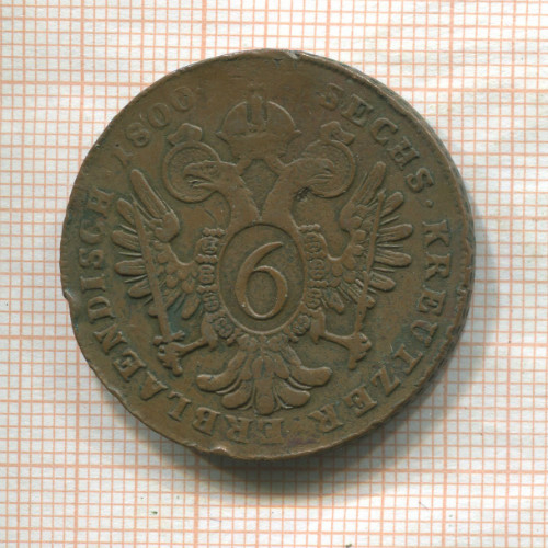 6 крейцеров. Австрия 1800г