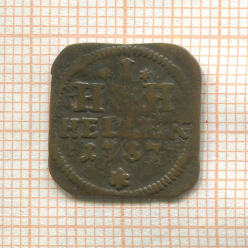 1 геллер. Саксен-Хильдбургхаузен 1787г