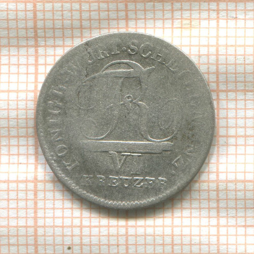 6 крейцеров. Вюртемберг 18??г