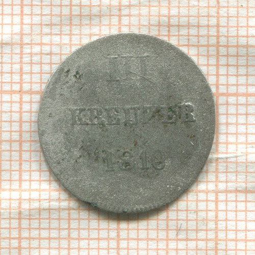 3 крейцера. Нассау 1810г
