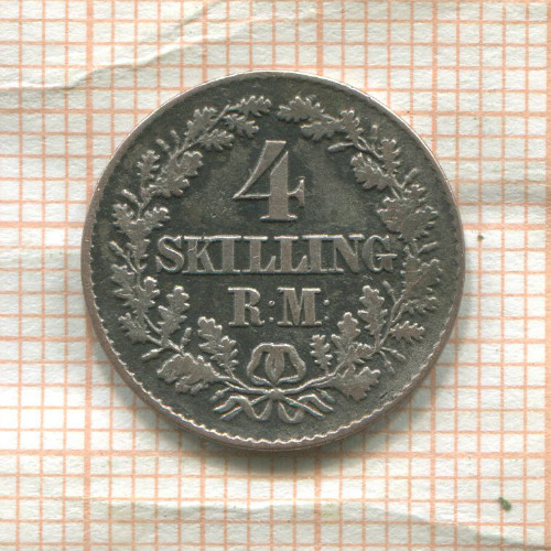 4 скиллинга. Дания 1856г