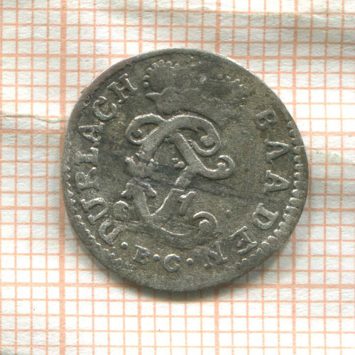 2 крейцера. Баден-Дурлах 1751 ?г