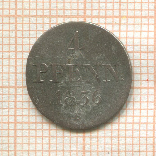 4 пфеннига. Ганновер 1836г