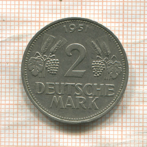 2 марки. Германия 1951г