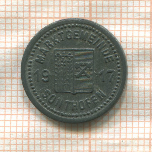 Нотгельд. 5 пфеннигов. Германия. Зонтхофен