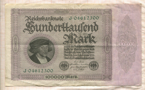 100000 марок. Германия 1923г