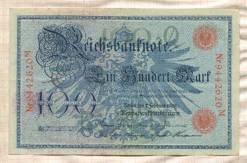 100 марок. Германия 1908г