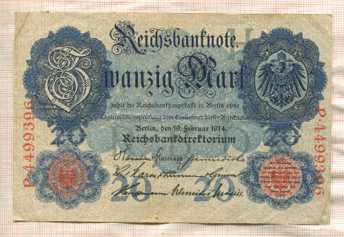 20 марок. Германия 1914г