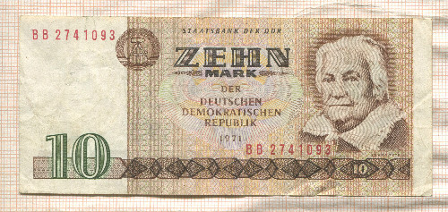10 марок. ГДР 1971г