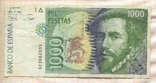 1000 песет. Испания 1992г