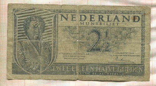 2 1/2 гульдена. Нидерланды 1949г