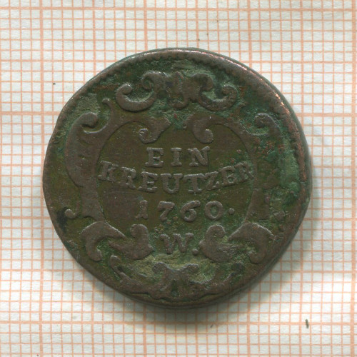 1 крейцер. Австрия 1760г