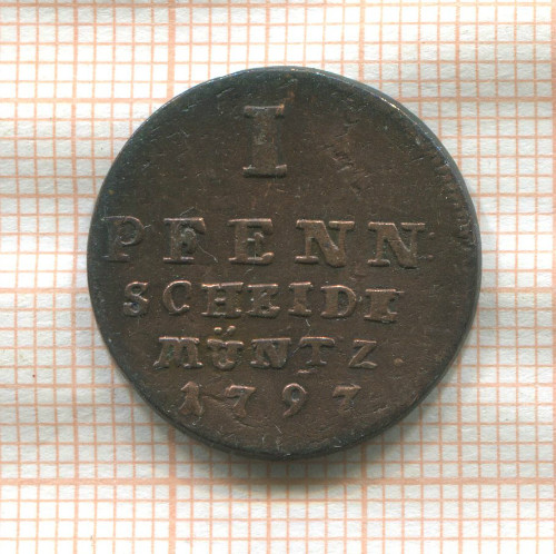 1 пфенниг. Брауншвейг-Каленберг-Ганновер 1797г
