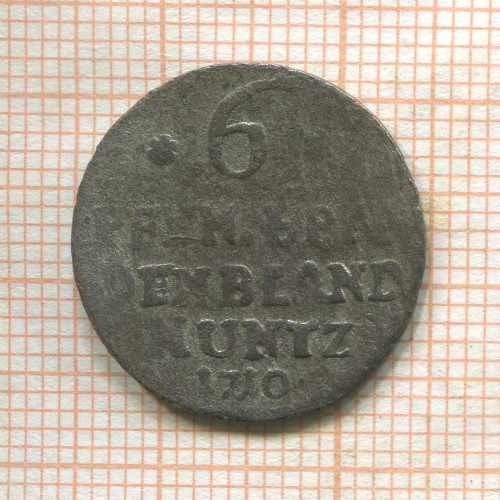 6 пфеннигов. Бранденбург-Пруссия 1710г