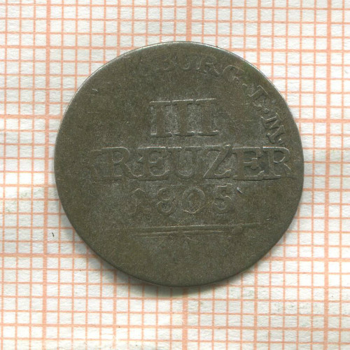 3 крейцера. Саксен-Кобург-Гота 1805г