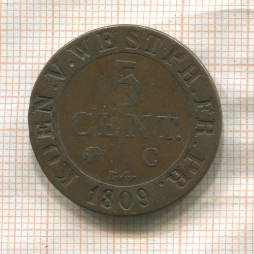 5 сантимов. Вестфалия 1809г