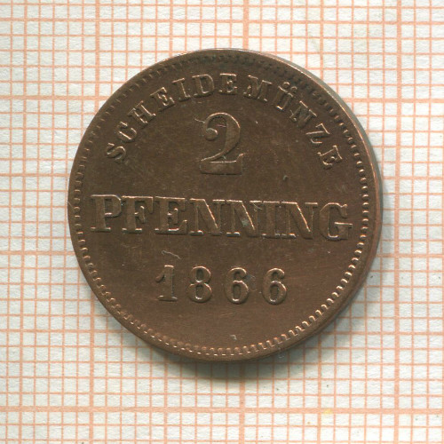 2 пфеннинга. Бавария 1866г