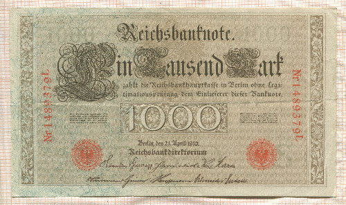 1000 марок. Германия 1910г