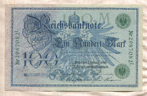 100 марок. Германия 1908г