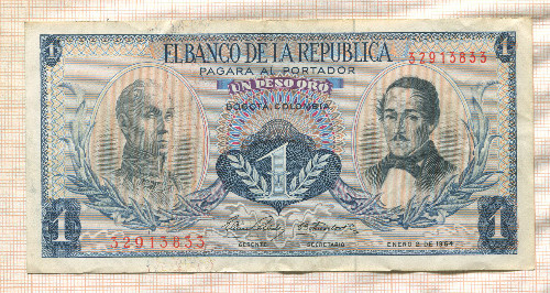 1 песо. Колумбия 1964г