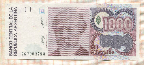 1000 аустралей. Аргентина