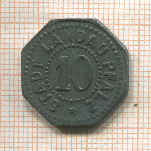 Нотгельд. 10 пфеннигов. Германия. Ландау