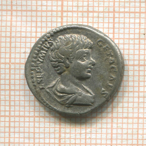 Денарий. Римская империя. Гета цезарь 198-209  г.