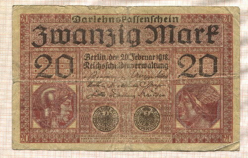 20 марок. Германия 1918г