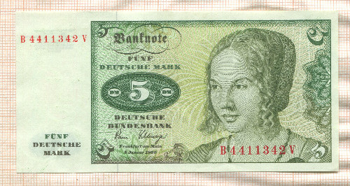 5 марок. Германия 1980г