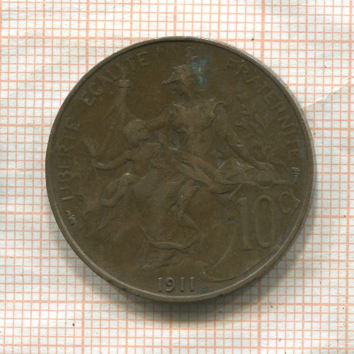 10 сантимов. Франция 1911г