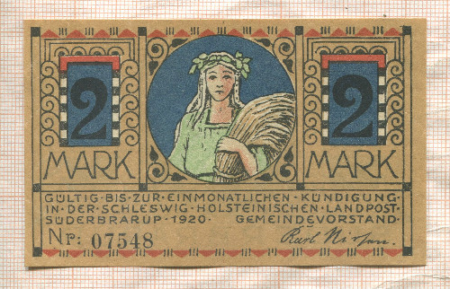2 марки.Германия 1920г