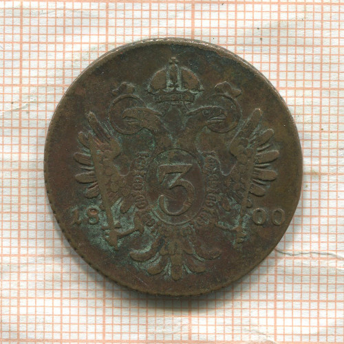 3 крейцера. Австрия 1800г