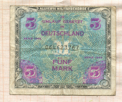 5 марок. Германия 1944г