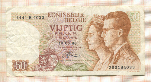 50 франков. Бельгия 1966г