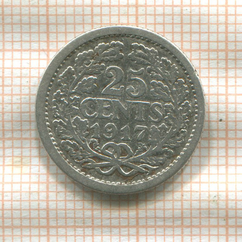 25 центов. Нидерланды 1917г