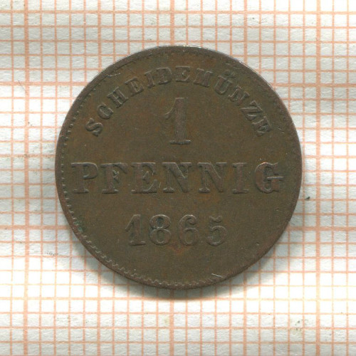 1 пфенниг. Саксен-Майнинген 1865г