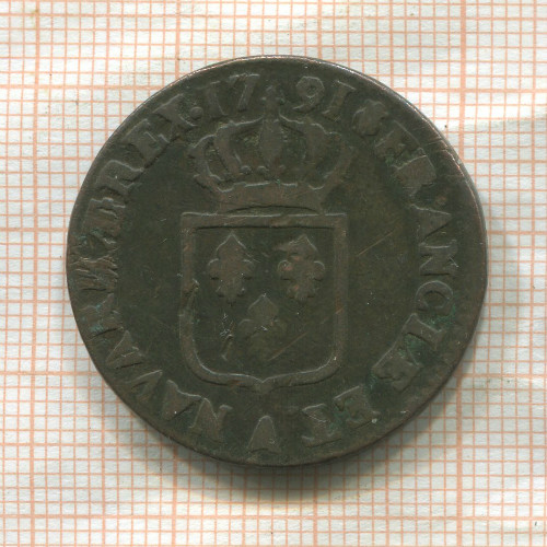 1 соль. Франция 1791г