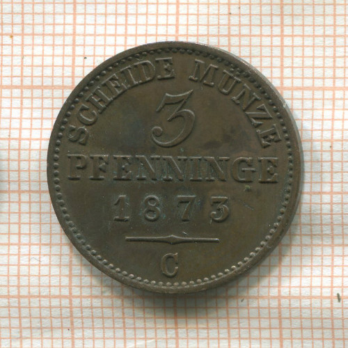 3 пфеннинга. Пруссия 1873г