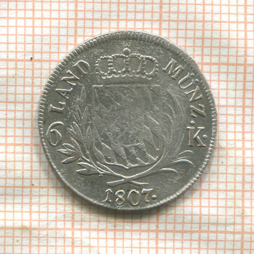 6 крейцеров. Бавария 1807г