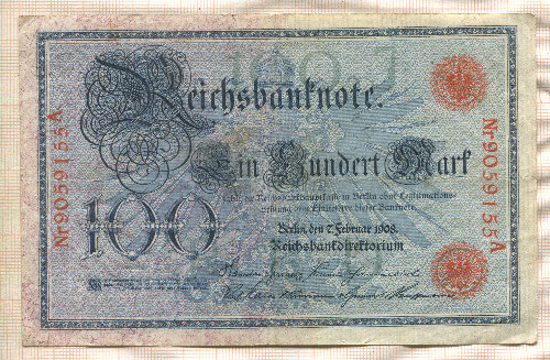 100 марок. Германия 1908г