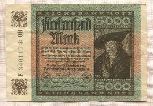 5000 марок. Германия 1922г
