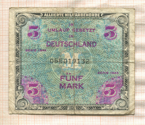 5 марок. Германия 1944г