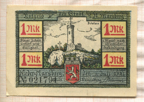 1 марка. Германия 1921г