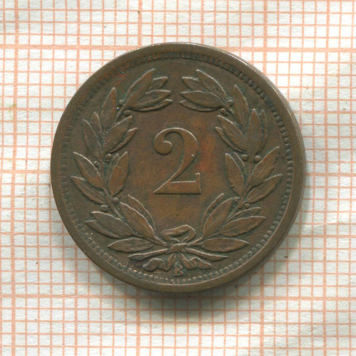2 раппена. Швейцария 1886г